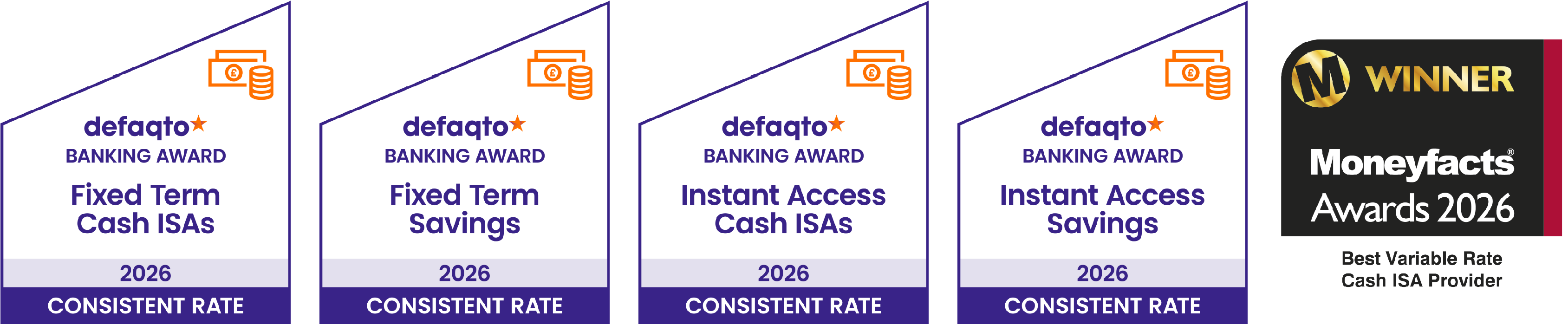 2026 Savings MF Defaqto Award Logos Banner