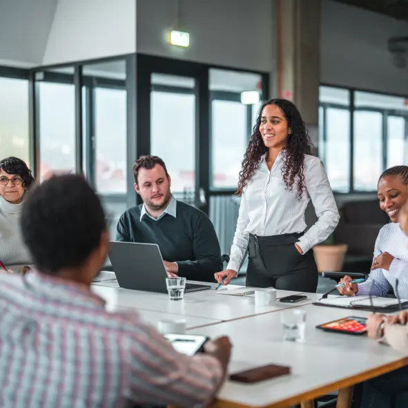 Woman Leading A Meeting